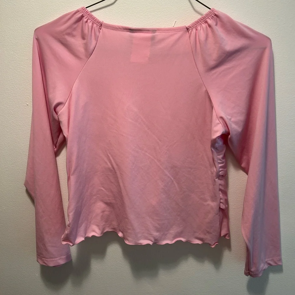 A Girl Thing Pink Ruffled Kids Blouse - Picture 2 of 3